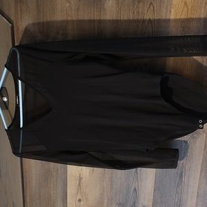 Black Express bodysuit sheer sleeve L
